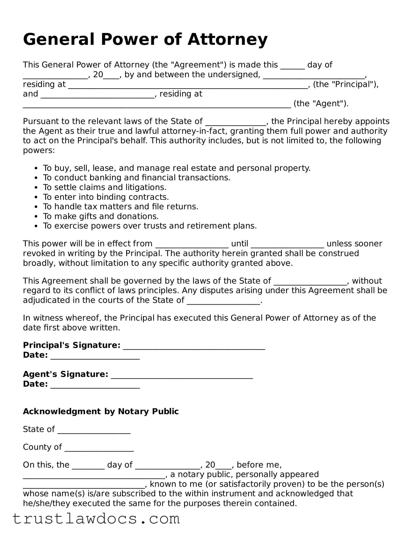 Official General Power of Attorney Document