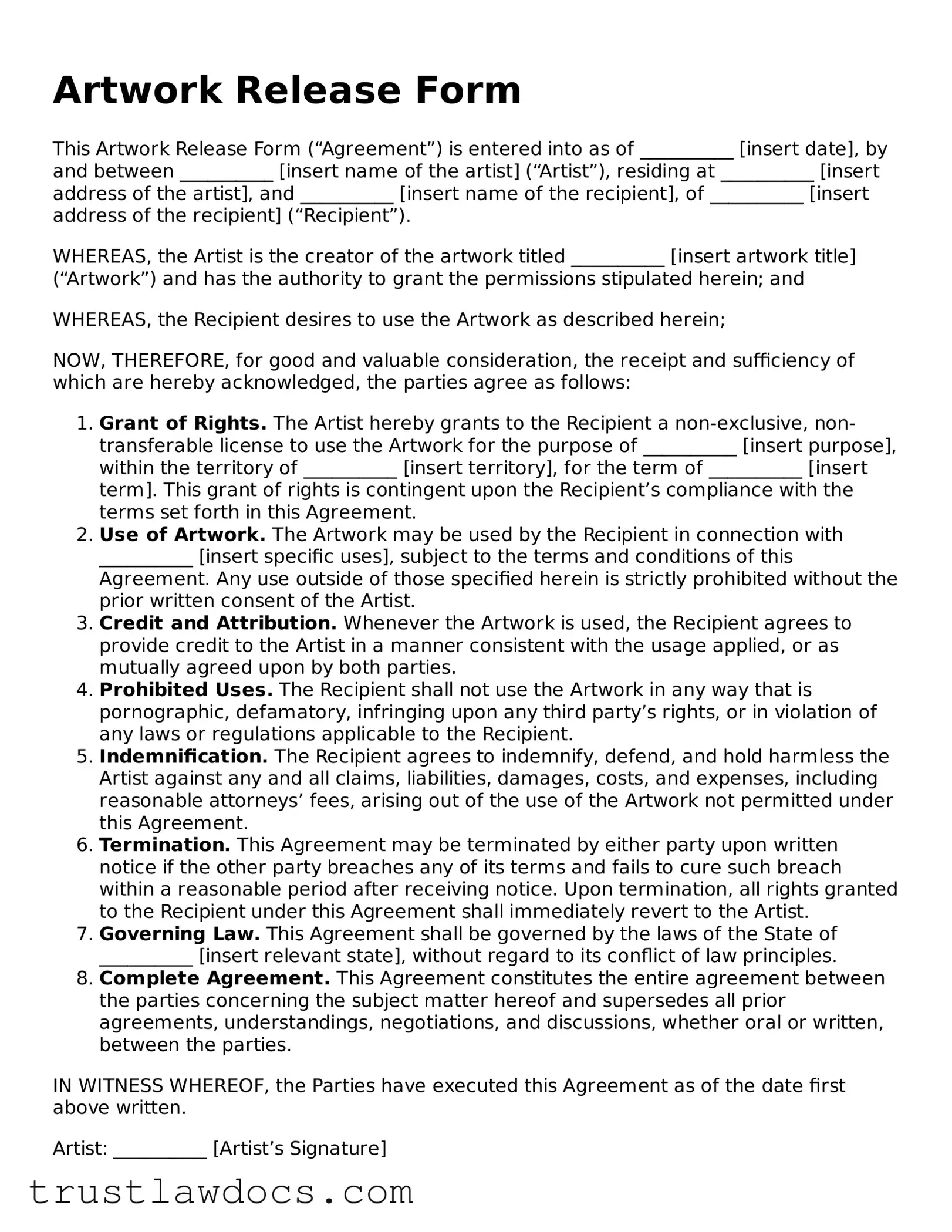 Official Artwork Release Document
