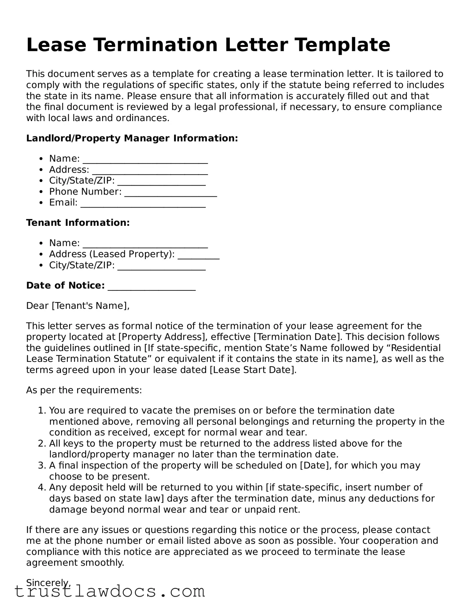 Official Lease Termination Letter Document
