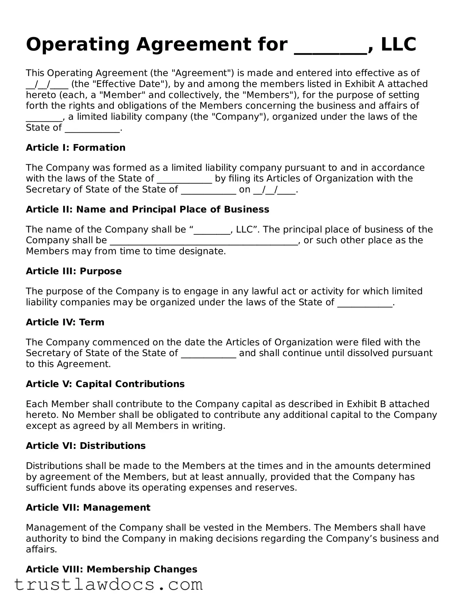 Official Operating Agreement Document