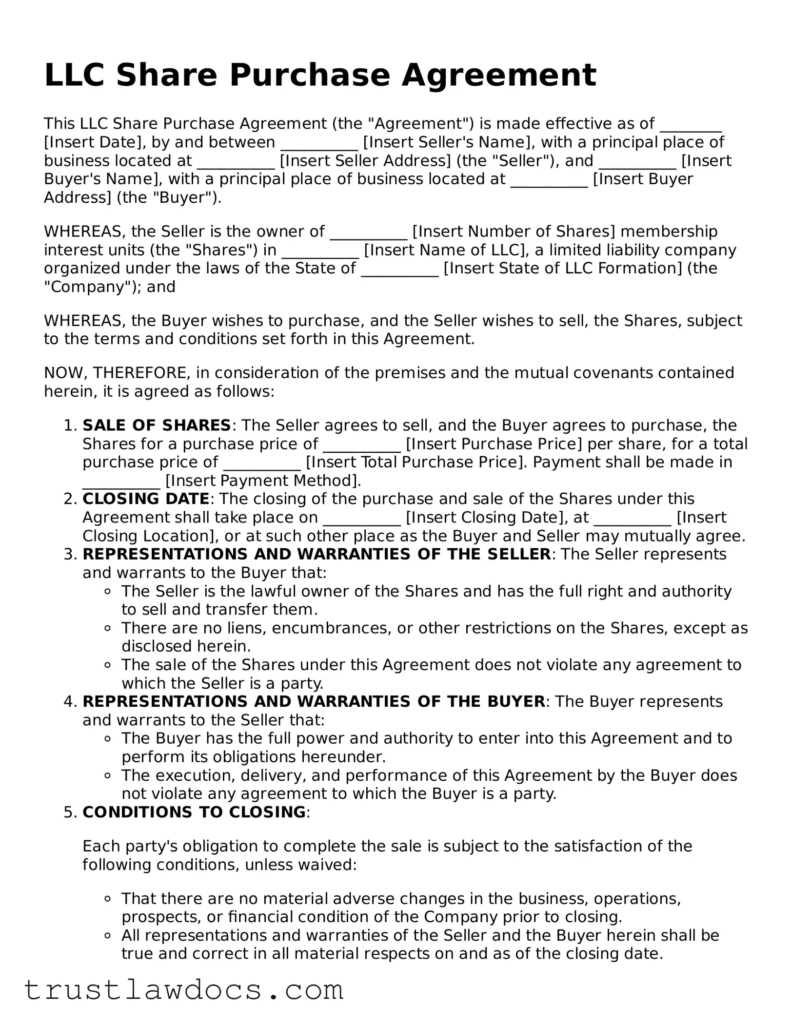Official LLC Share Purchase Agreement Document