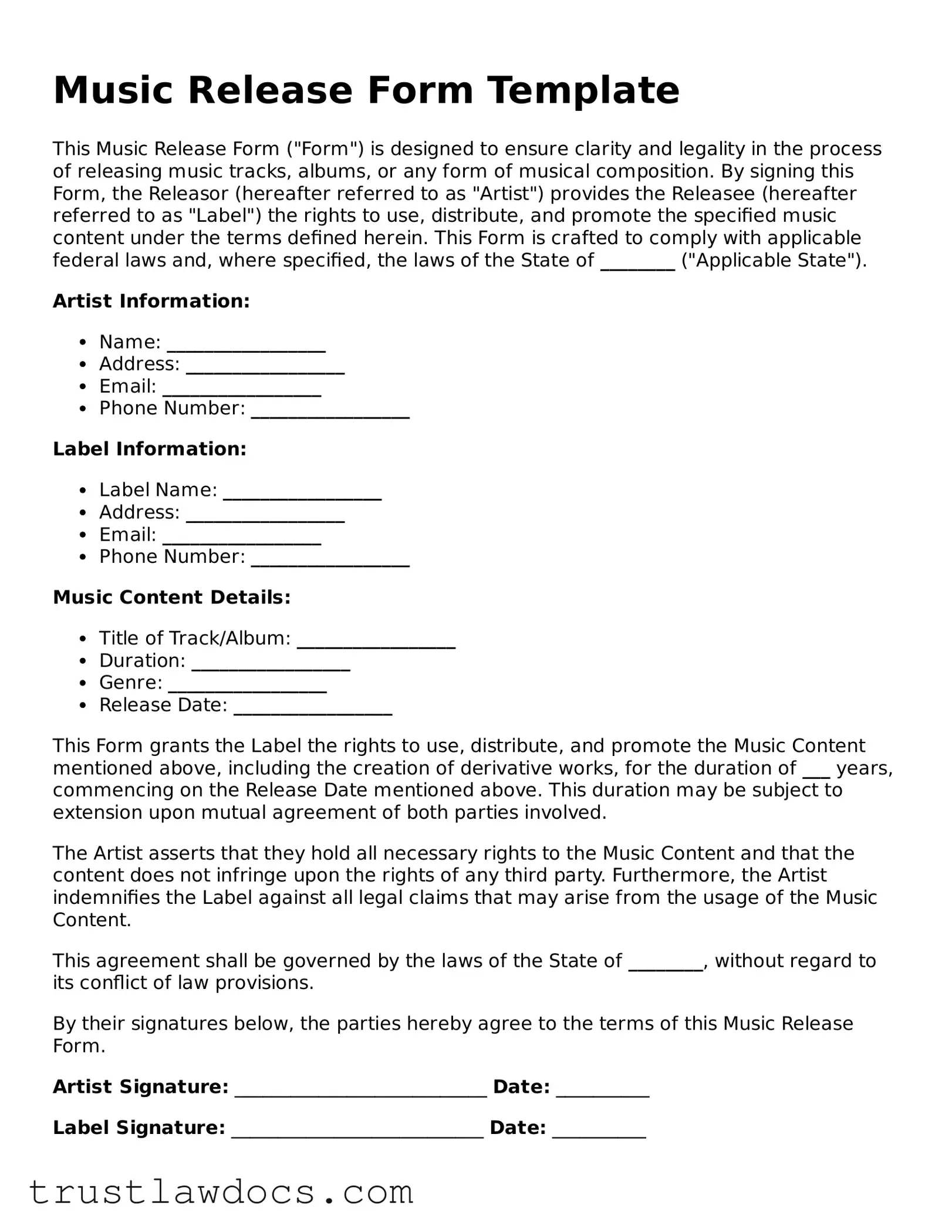 Official Music Release Document