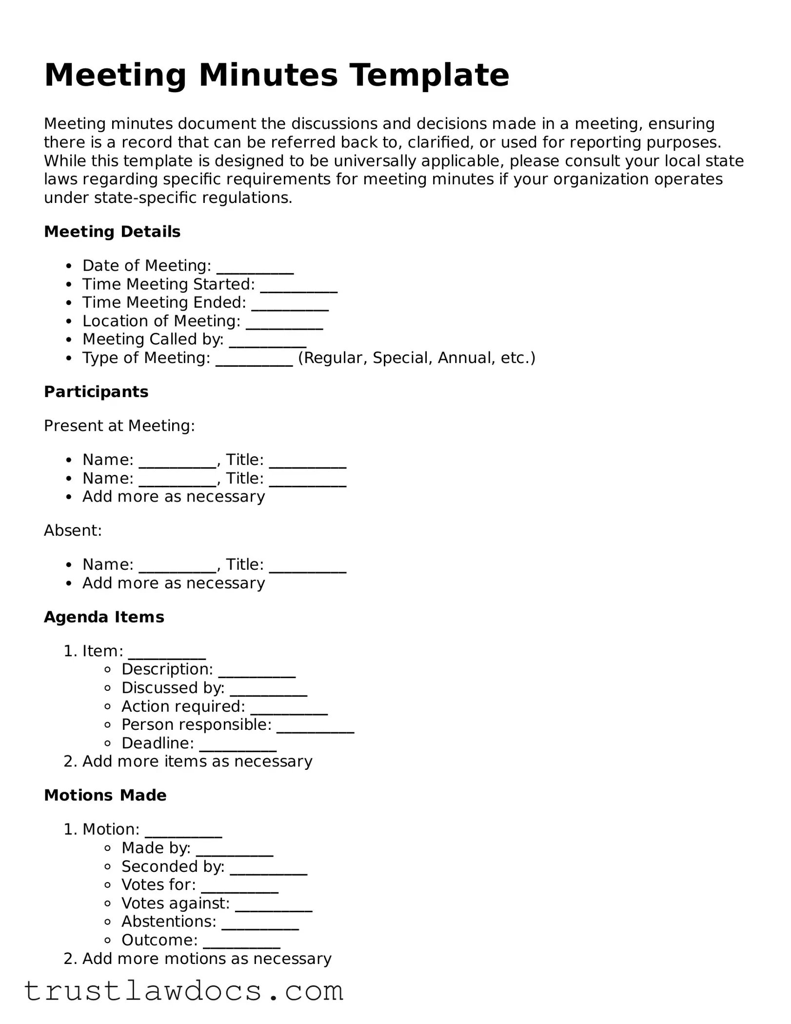 Official Meeting Minutes Document