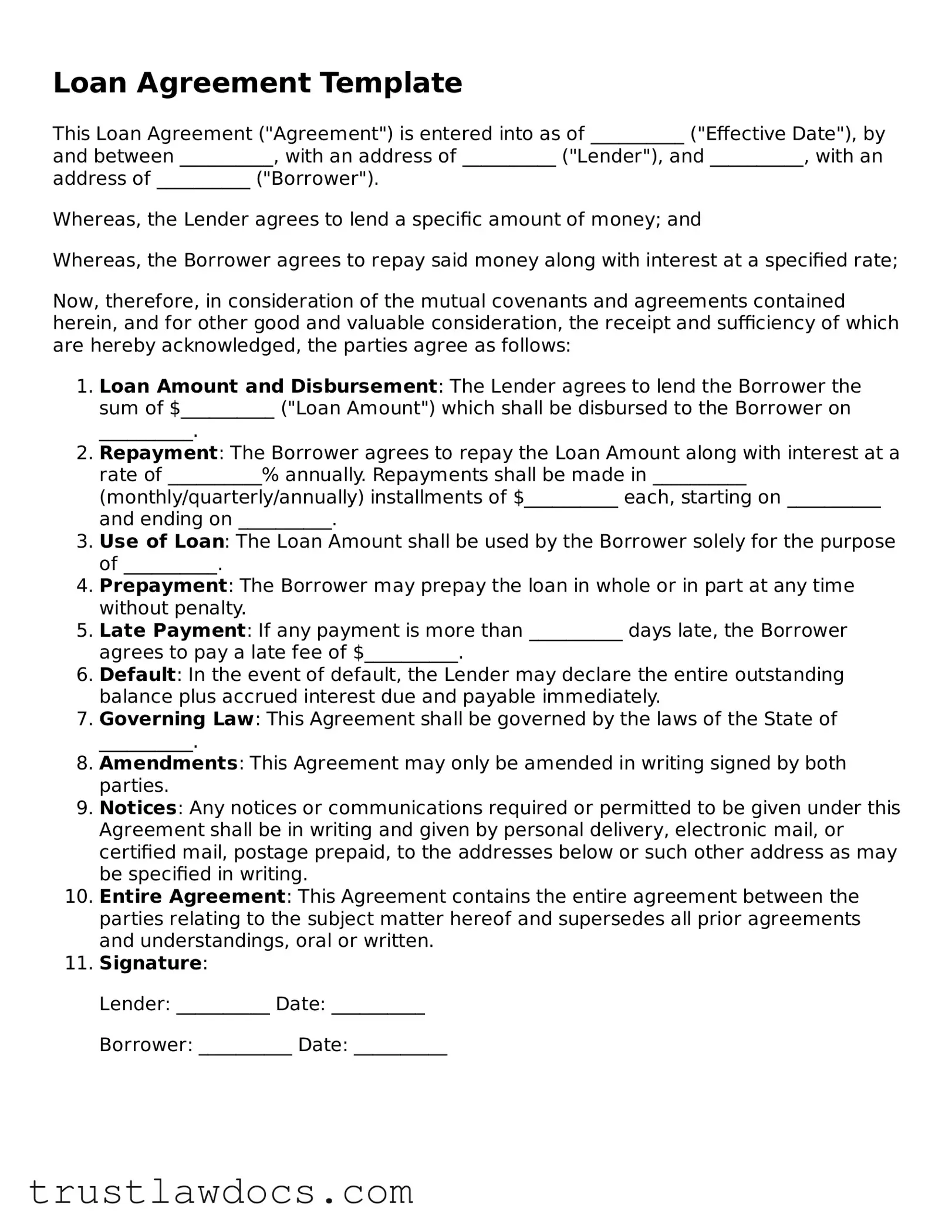 Official Loan Agreement Document