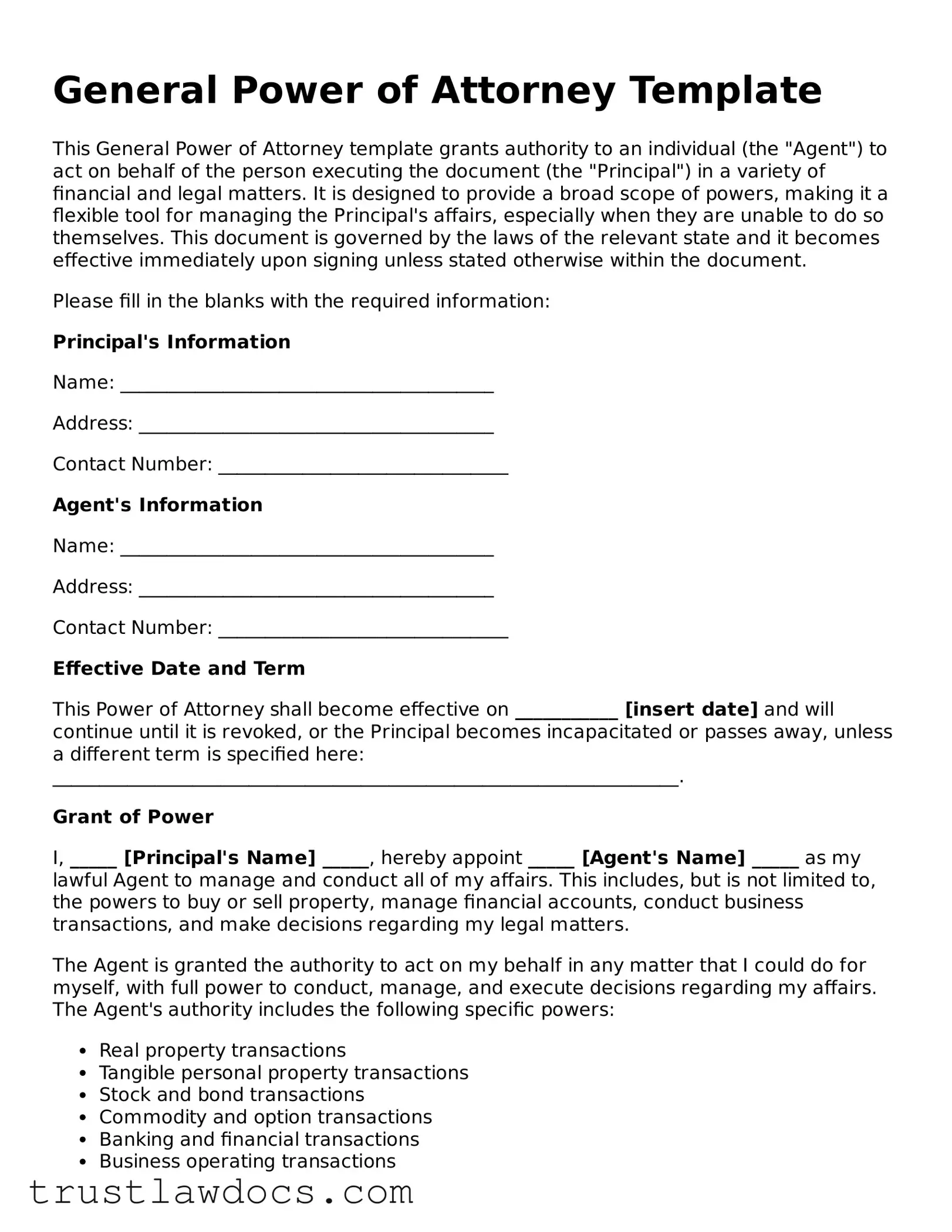 Official Power of Attorney Document