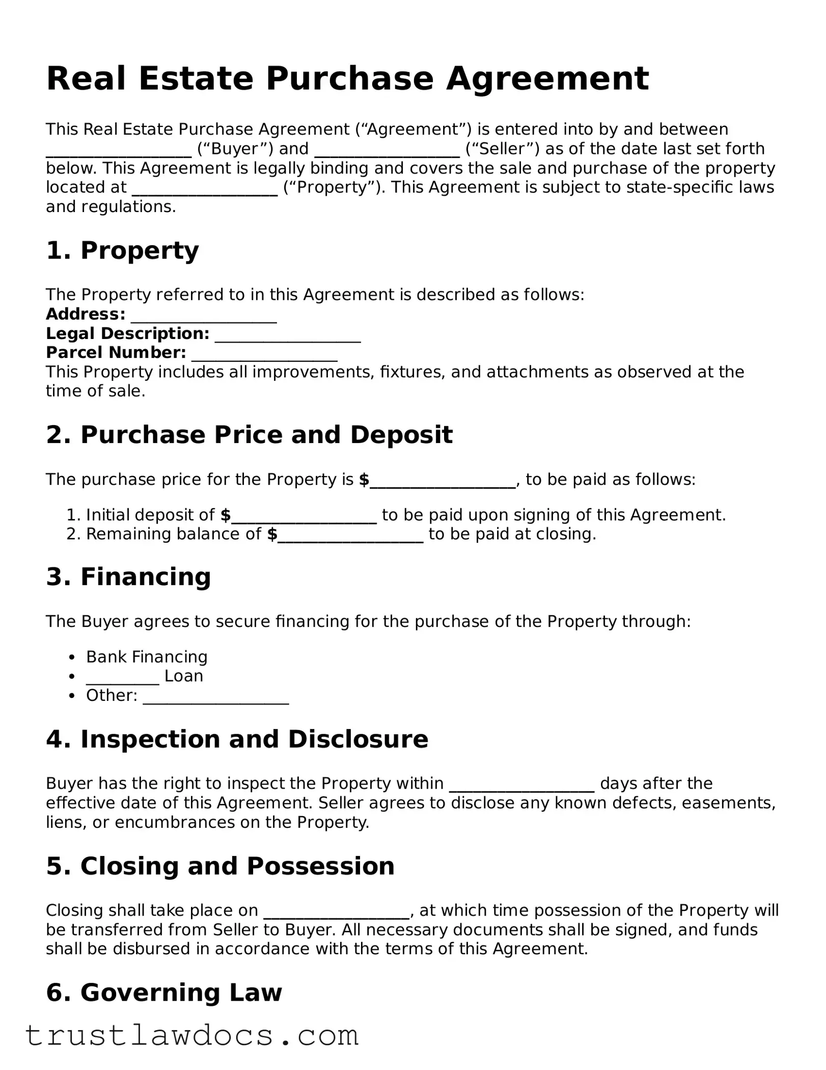 Official Real Estate Purchase Agreement Document