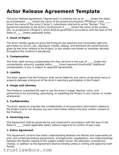 Official Actor Release Document