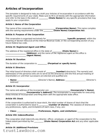 Official Articles of Incorporation Document