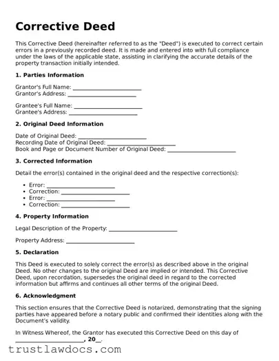 Official Corrective Deed Document