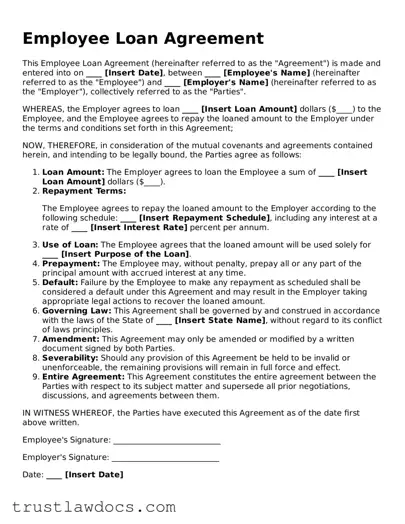 Official Employee Loan Agreement Document