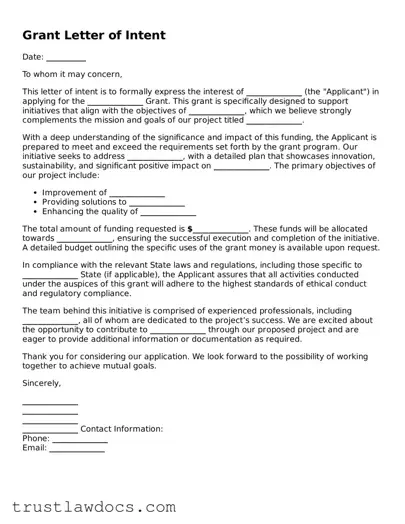 Official Grant Letter of Intent Document