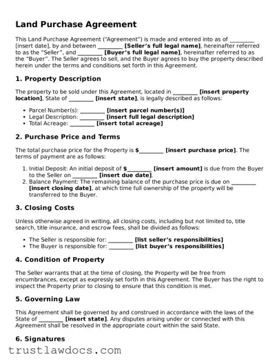 Official Land Purchase Agreement Document