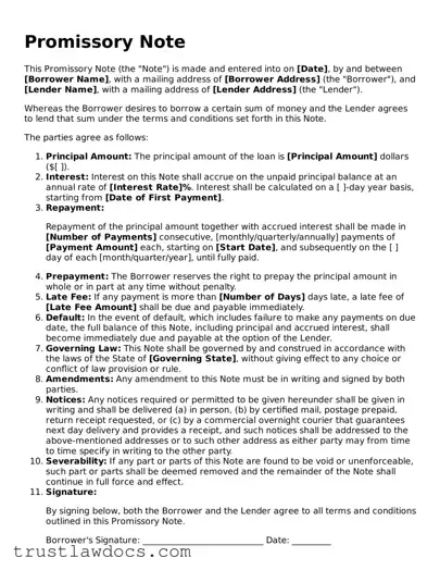 Official Promissory Note Document