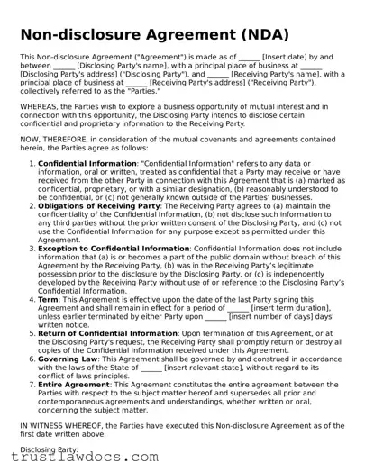 Official Non-disclosure Agreement Document