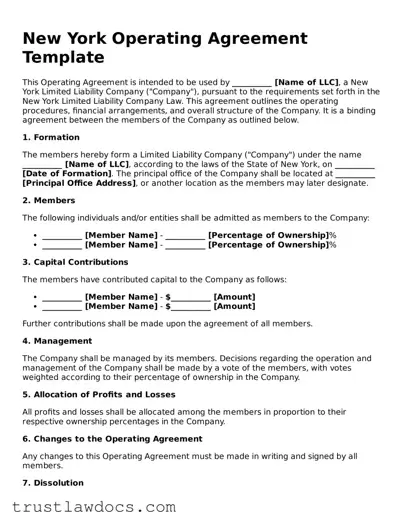 Free  Operating Agreement Form for New York