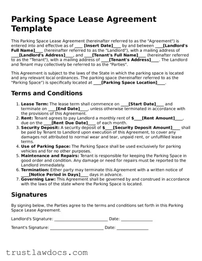 Official Parking Space Lease Agreement Document