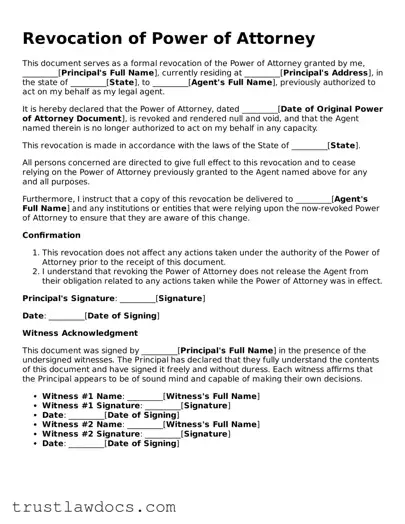 Official Revocation of Power of Attorney Document
