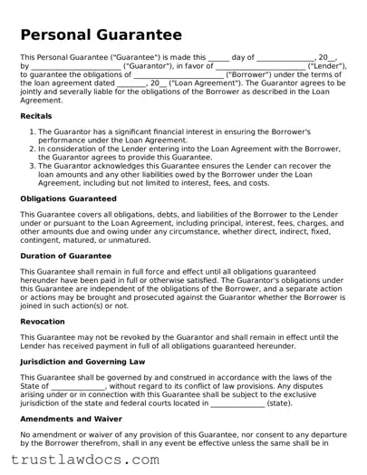 Official Personal Guarantee Document