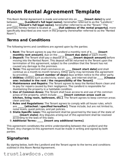 Official Room Rental Agreement Document
