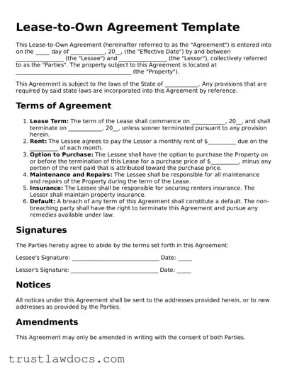 Official Lease-to-Own Agreement Document