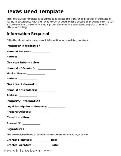 Free  Deed Form for Texas