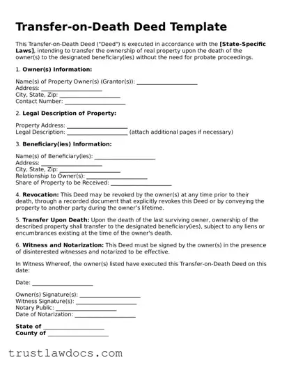 Official Transfer-on-Death Deed Document